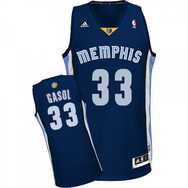 Men's  Memphis Grizzlies Road #33 Marc Gasol Blue Jersey